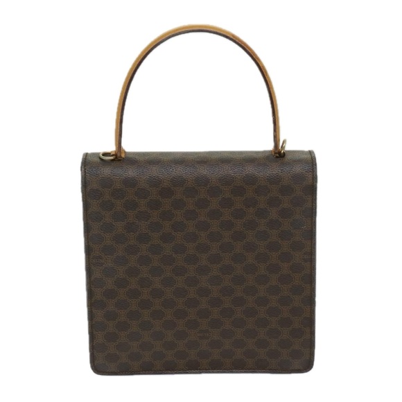 CELINE Macadam Canvas Hand Bag PVC Brown Auth 69272 - Picture 2 of 16